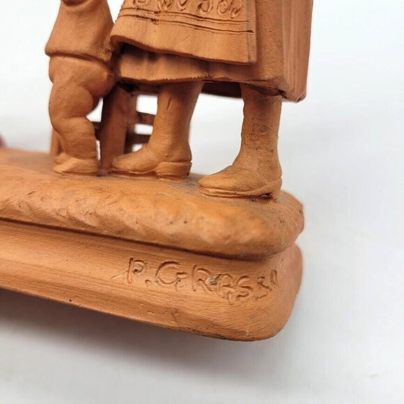 RARE Grasso Signed Terracotta Sculpture Italy Learning To Walk Handmade Estate - Picture 5 of 12